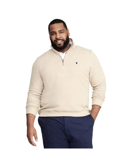 Izod Natural Tall Advantage Performance Quarter Zip Fleece Pullover Sweatshirt for men