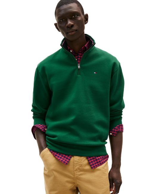 Tommy Hilfiger Men's Green S 1/4 Zip Up Sweatshirt