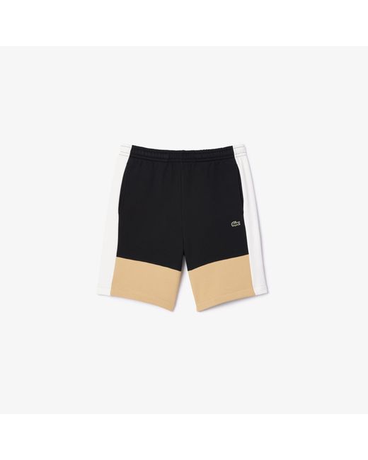 Lacoste Black Regular Fit Color Blocked Shorts W/adjustable Waist for men