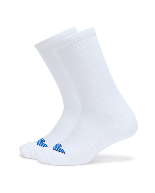 Emporio Armani White 2 Pack Logo Crew Sock for men