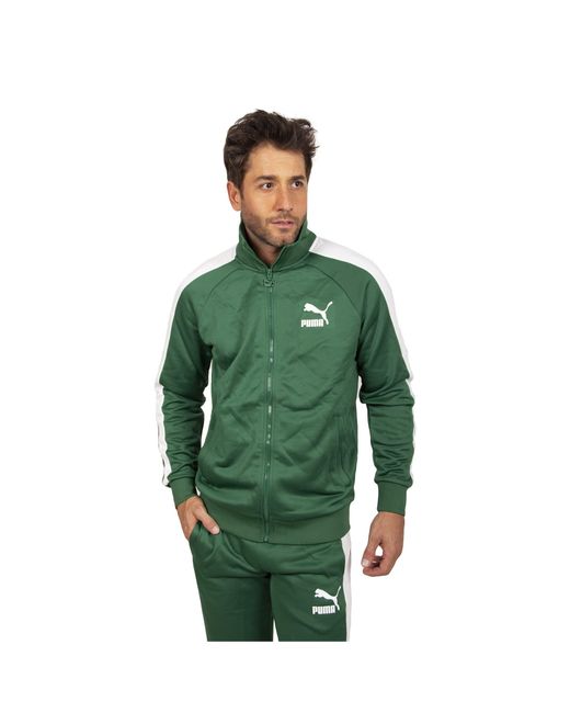 PUMA Green Iconic T7 Track Jacket for men