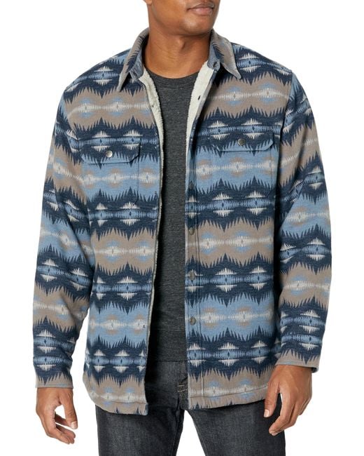 Pendleton Sherpa Lined Shirt Jacket in Blue for Men Lyst