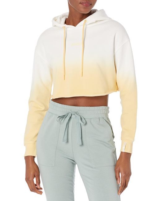 Guess White Anise Crop Hoodie