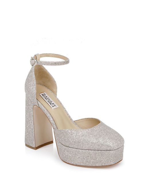 Badgley Mischka White Jayda Ankle Strap Platform Pump