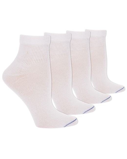 Dr. Scholls White 4 Pack Diabetic And Circulatory Non Binding Ankle Socks
