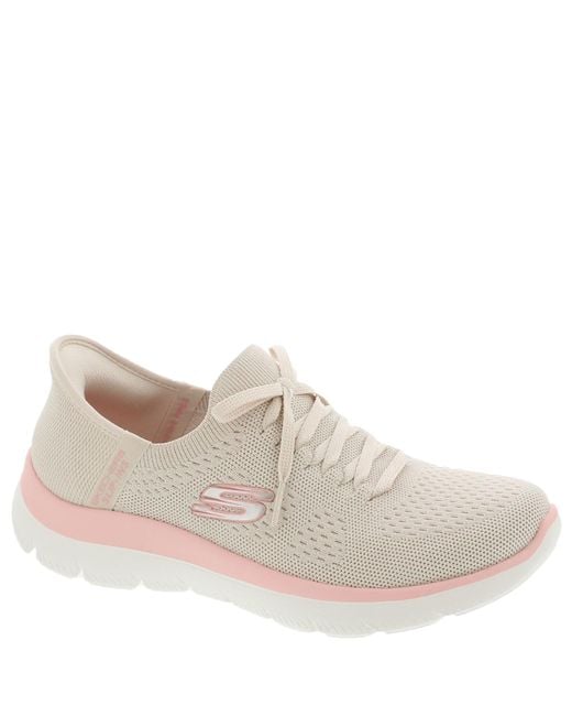 Skechers White Summit New Daily Hands Free Slip-Ins (Natural) Shoes