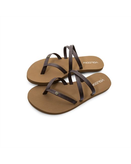 Volcom Brown Easy Breezy Ii Flip Flop Sandals