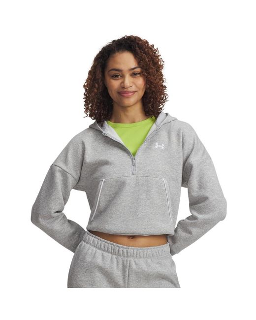 Under Armour Gray Ua Rival Fleece Piped 1⁄2 Zip Hoodie