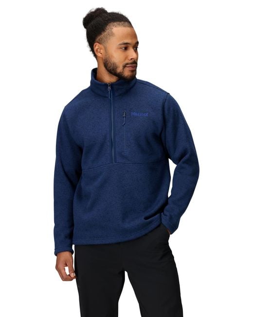 Marmot Blue Drop Line 1/2 Zip Sweater Knit Jacket for men