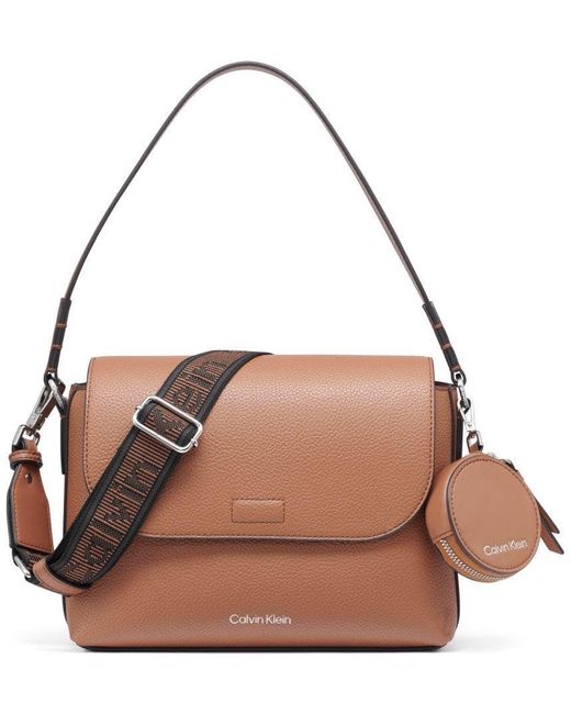 Calvin Klein Brown Millie 2 In 1 Flap Shoulder Bag & Crossbody