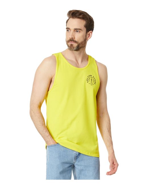 Volcom Yellow Sleeveless Graphic Tank Top for men