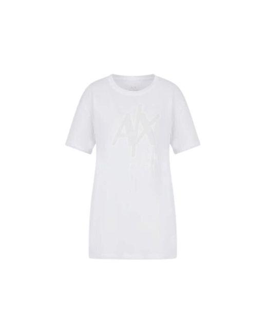 Emporio Armani White A | X Armani Exchange Rolled Fit Bling A|x T-shirt