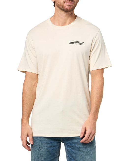 Karl Lagerfeld White Paris Crewneck Short Sleeve Karl Logo Regular Fit T-shirt for men