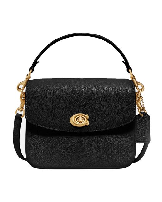 COACH Black Polished Pebbled Leather Cassie Crossbody 19
