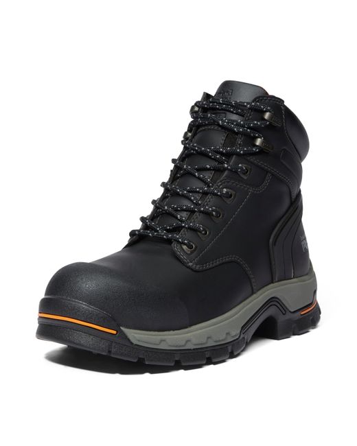 Timberland Black Stockdale 6 Inch Alloy Safety Toe Gripmax Industrial Slip Resistant Boot for men