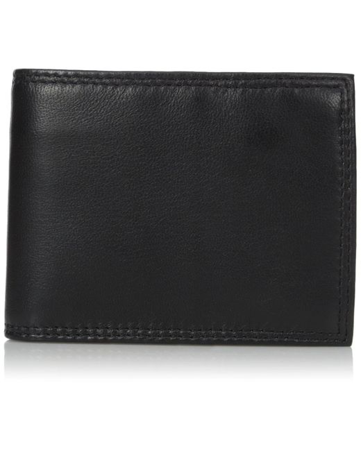Buxton Black Emblem Zip Convertible Nappa Lambskin Wallet for men