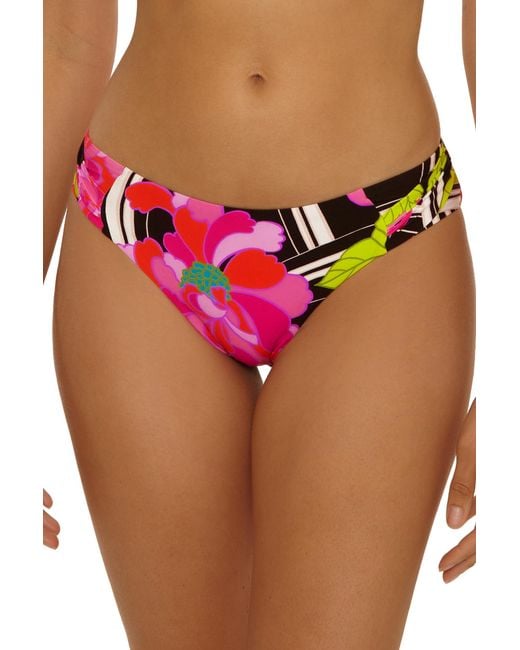 Trina Turk Pink Standard Monaco Tab Side Bikini Bottom
