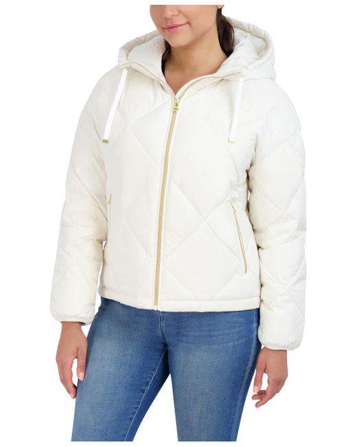 Cole Haan White Essential Diamond Quilted Jacket