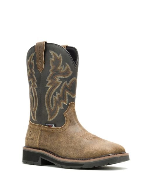 Wolverine Green Rancher Pull-on Steel-toe Work Wellington Construction Boot for men