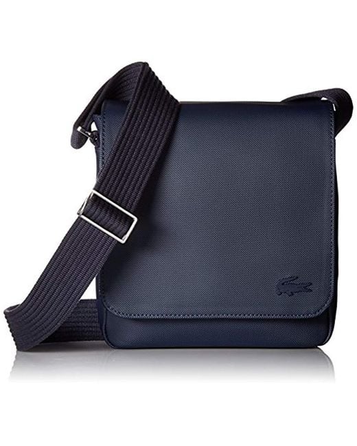Lacoste Blue S Flap Crossover Bag Messenger Bags for men