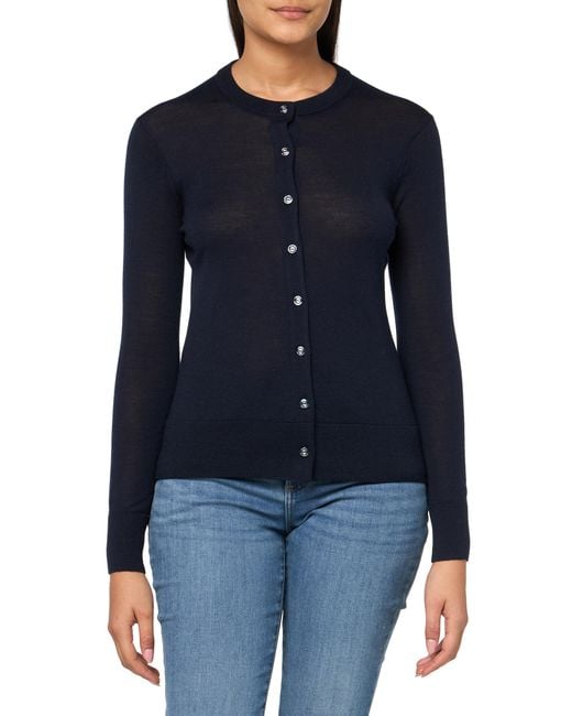 Brooks Brothers Women's Blue Merino Wool Cardigan Sweater