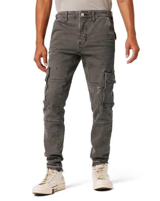 Hudson Black Skinny Cargo Jeans for men