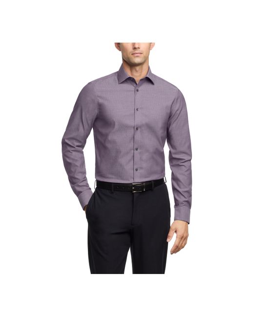 Calvin Klein Dress Shirt Slim Fit Modern Pincord Purple for men