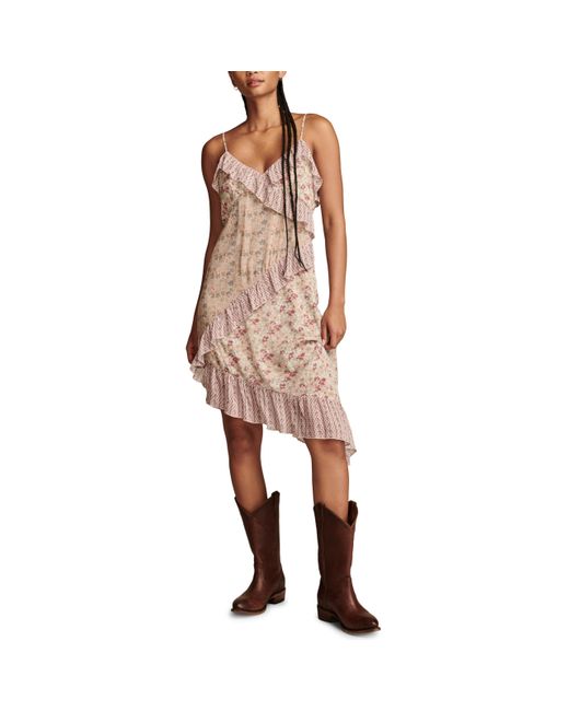 Lucky Brand Women's Mix Print Peplum TOP, Natural Multi, XL Lucky Brand | Tops | Lucky Brand Womens Mixed Print Natural