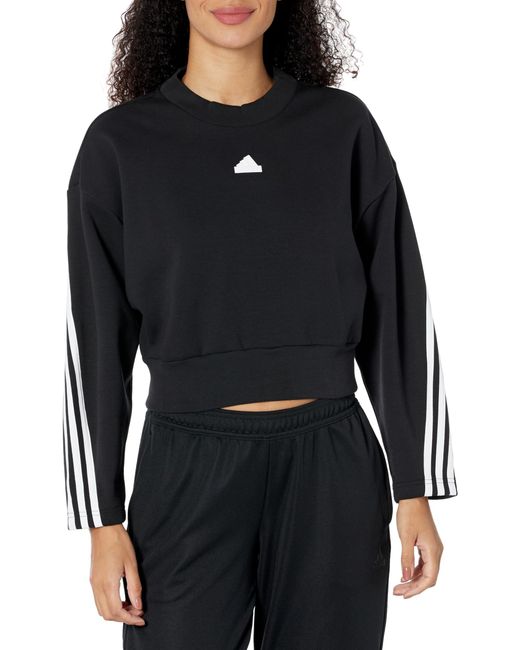 Adidas Black Future Icon Three Stripes Sweatshirt