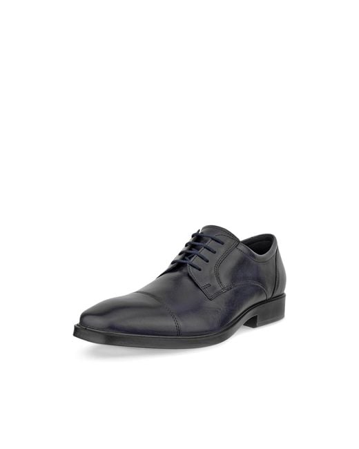 Ecco Blue Milan Cap Toe Tie Oxford for men