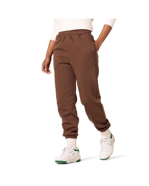 Amazon Essentials Brown Relaxed High Waist Joggers