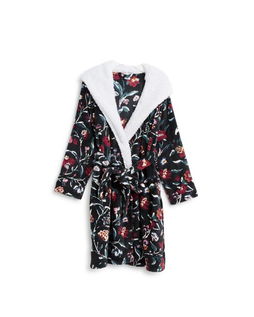 Vera Bradley Black Cozy Life Hooded Robe