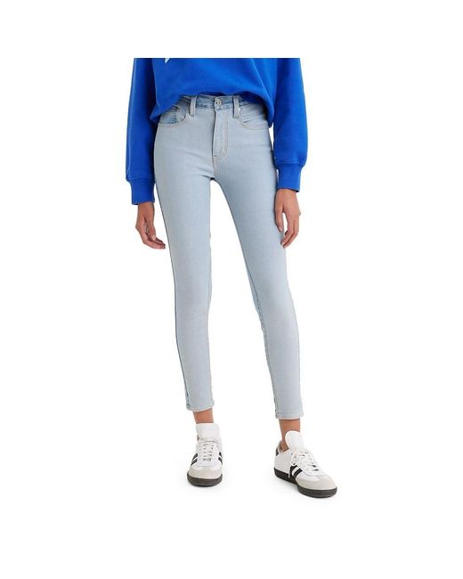 Levi's Blue 721 Inside Out High Rise Skinny Jeans,