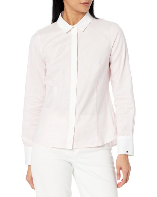 Tommy Hilfiger White Long Sleeve Collared Shirt