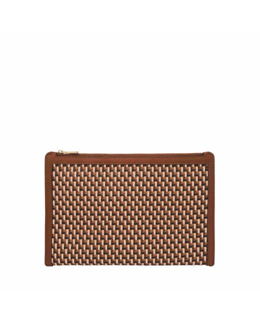 Fossil Brown Gift Faux Leather Pouch