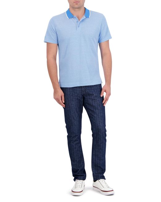 Robert Graham Blue Calmere Short-sleeve Knit Polo Shirt for men