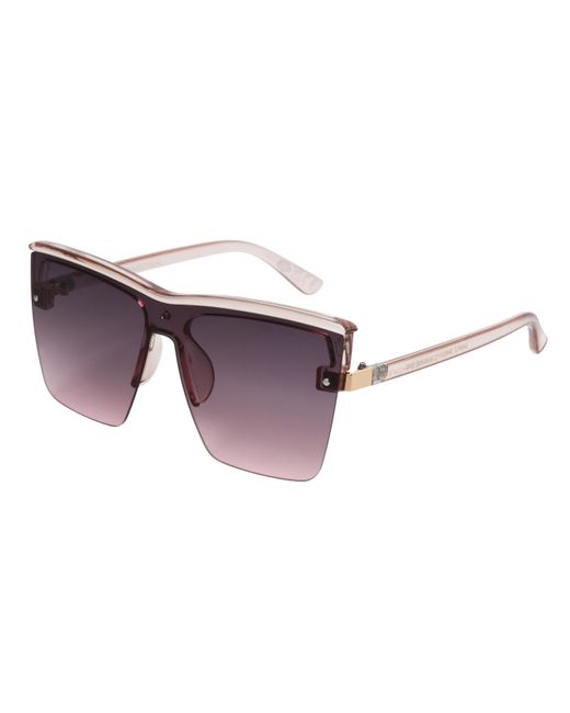 French Connection Purple Semi Rimless Shield Sunglasses