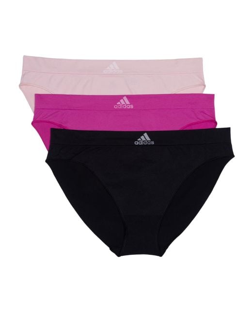 adidas Seamless Bikini Underwear 3 pack in Pink Lyst