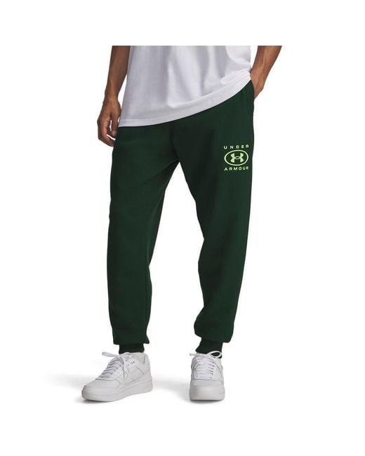 Under Armour Green Rival Textured Pants, for men