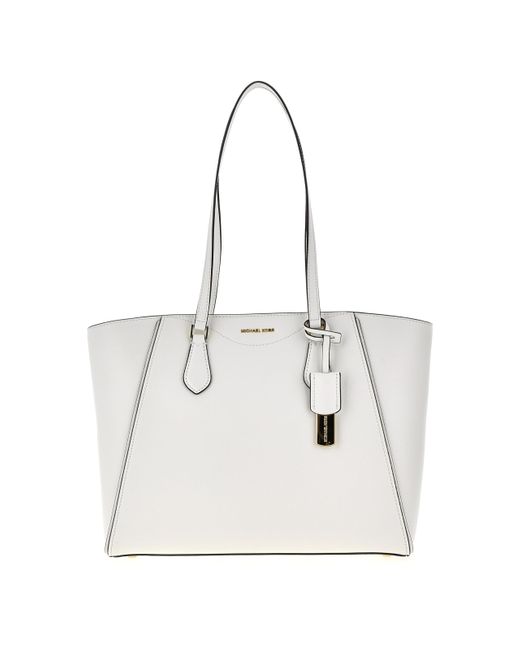 Michael Kors White Taryn Large Multi-functional Top-zip Tote Bag