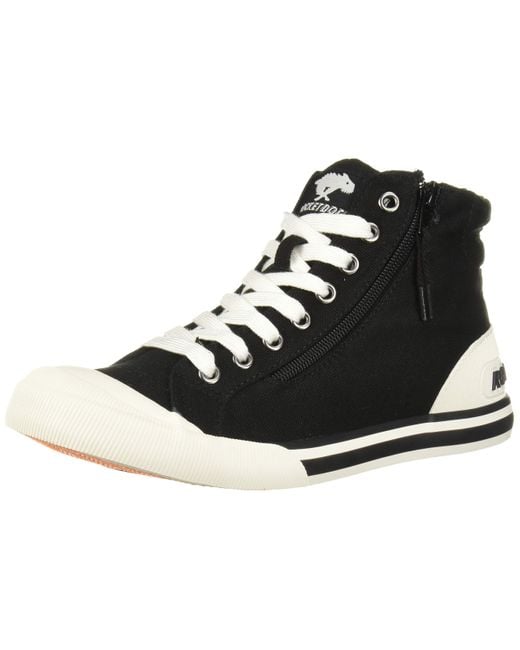New Womens Rocket Dog Black Jazzin Cotton Trainers Canvas Lace Up