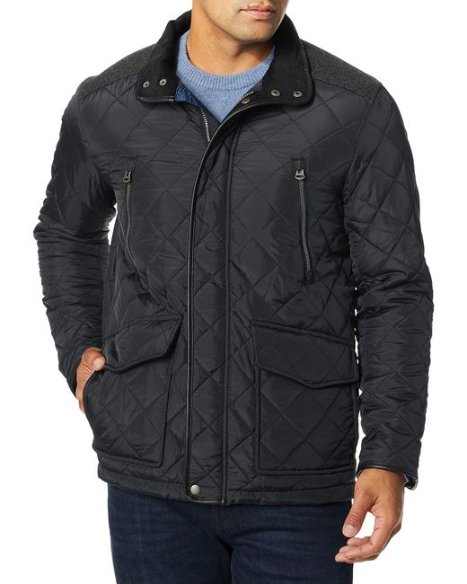 Cole Haan Gray Quilted Jacket With Wool Yoke for men