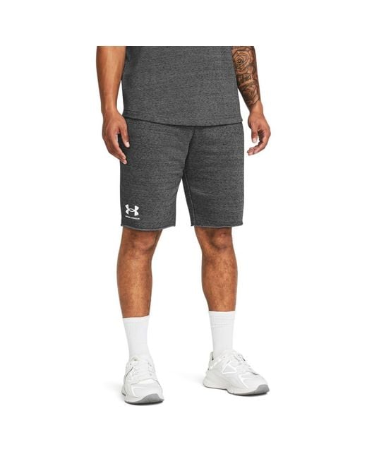 Under Armour Gray Rival Terry Shorts, for men