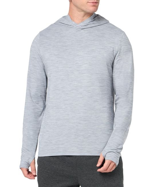 T-shirt Stretch à Capuche à ches Longues Active Quick Dry Amazon Essentials pour homme en coloris Gray
