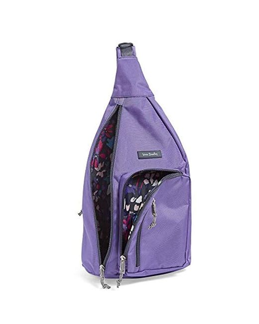 Vera Bradley Synthetic Lighten Up Sling Backpack, Polyester in Wisteria