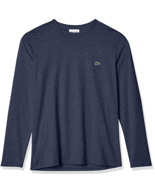 Lacoste Blue Long Sleeve Jersey Pima Regular Fit Crewneck T-shirt for men