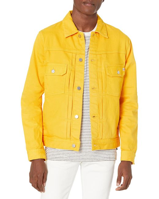 denim jacket men yellow