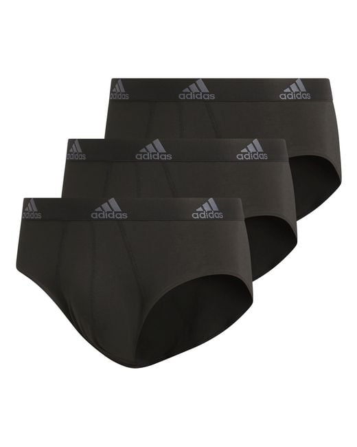 Adidas Black Performance Stretch Cotton Brief Underwear for men