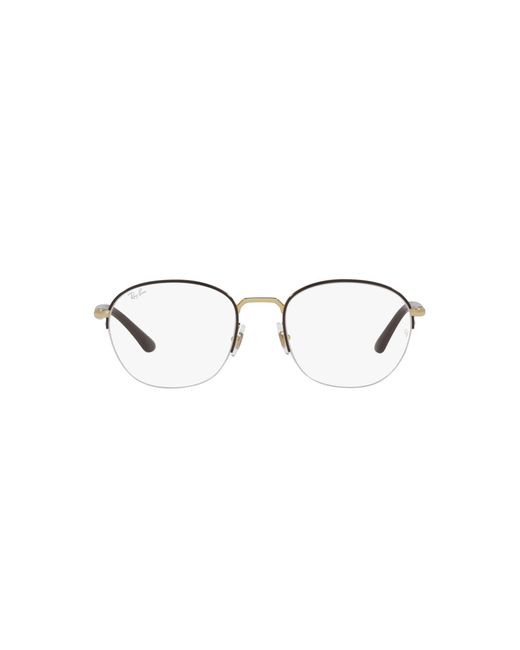 RayBan Rx6487 Square Prescription Eyewear Frames in Brown on Gold
