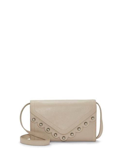 Lucky Brand Gray Ruth Leather Crossbody Bag